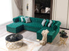 Lauren Green Velvet Double Chaise Sectional - LAURENGREEN-SEC - Luna Furniture