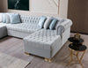 Lauren Pearl Velvet Double Chaise Sectional - LAURENPEARL-SEC - Luna Furniture