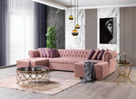 Lauren Pink Velvet Double Chaise Sectional - LAURENPINK-SEC - Luna Furniture