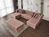 Lauren Pink Velvet Oversized Ottoman - LAURENPINK-OTT - Luna Furniture