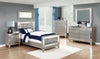Leighton Twin Panel Bed with Mirrored Accents Mercury Metallic - 204921T - Luna Furniture