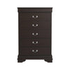 Louis Philippe 5-drawer Chest with Silver Bails Cappuccino - 202415 - Luna Furniture