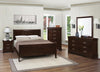 Louis Philippe Eastern King Panel Sleigh Bed Cappuccino - 202411KE - Luna Furniture