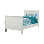Louis Philippe Twin Sleigh Panel Bed White - 204691T - Luna Furniture