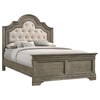 Manchester Bed with Upholstered Arched Headboard Beige and Wheat - 222891Q - Luna Furniture