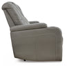 Mancin Gray Reclining Sofa with Drop Down Table - 2970289 - Luna Furniture