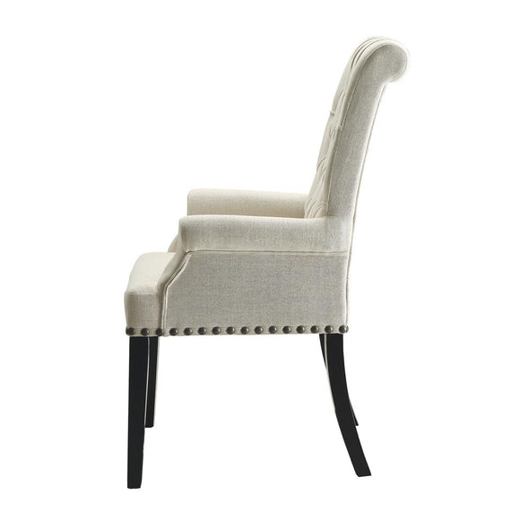 Mapleton Tufted Back Upholstered Arm Chair Beige - 190163 - Luna Furniture