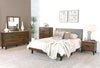 Mays Upholstered Queen Platform Bed Walnut Brown and Grey - 215961Q - Luna Furniture