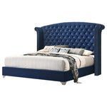 Melody Queen Wingback Upholstered Bed Pacific Blue - 223371Q - Luna Furniture