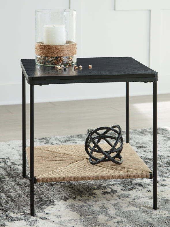 Minrich Black/Natural Accent Table - A4000591 - Luna Furniture