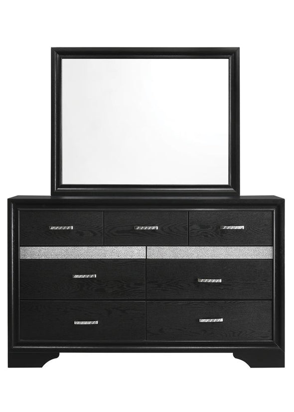 Miranda 7-drawer Dresser Black and Rhinestone - 206363 - Luna Furniture