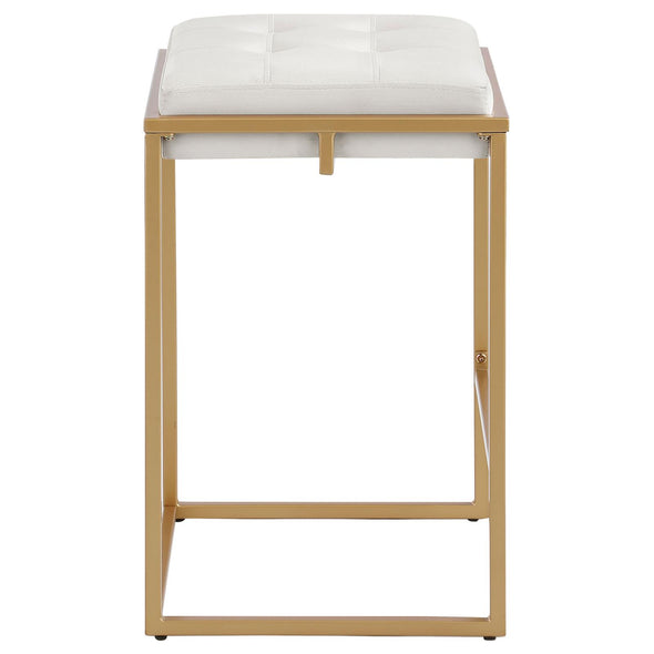 Nadia Square Padded Seat Counter Height Stool (Set of 2) Beige and Gold - 183645 - Luna Furniture