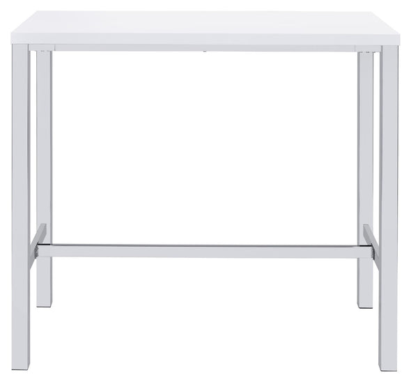 Natividad 5-piece Bar Set White High Gloss and Chrome - 182525 - Luna Furniture