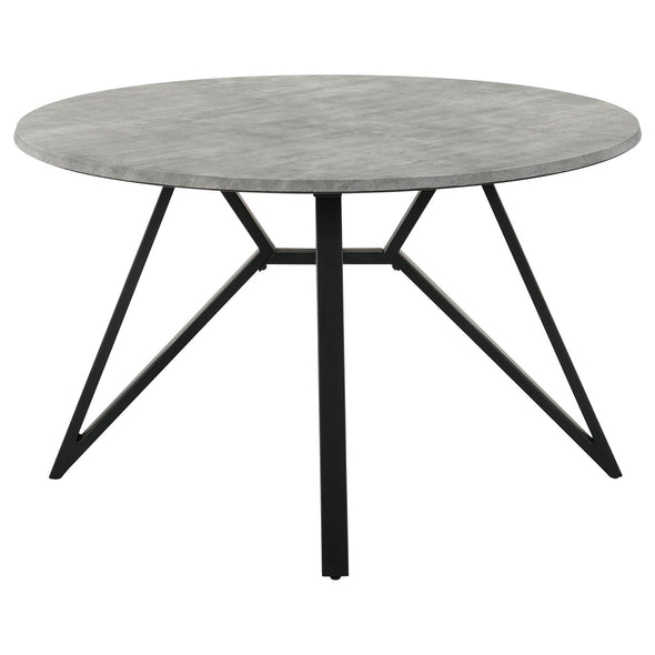 Neil Round Wood Top Dining Table Concrete and Black - 193801 - Luna Furniture