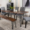 Neve Live-edge Dining Table with Hairpin Legs Sheesham Grey and Gunmetal - 193861 - Luna Furniture