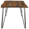 Neve Live-edge Dining Table with Hairpin Legs Sheesham Grey and Gunmetal - 193861 - Luna Furniture
