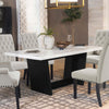Osborne Trestle Base Marble Top Dining Table Espresso and White - 115511 - Luna Furniture