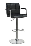 Palomar Adjustable Height Bar Stool Black and Chrome - 121095 - Luna Furniture