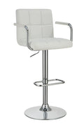 Palomar Adjustable Height Bar Stool White and Chrome - 121097 - Luna Furniture