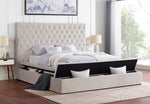 Paris Beige Platform Bed - Queen & King *Queen - Paris Beige Queen - Luna Furniture
