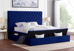 Paris Navy Platform Bed - Queen & King *King - Paris-Navy King - Luna Furniture