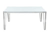 Pauline Rectangular Dining Table with Metal Leg White and Chrome - 193001 - Luna Furniture