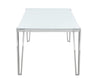 Pauline Rectangular Dining Table with Metal Leg White and Chrome - 193001 - Luna Furniture