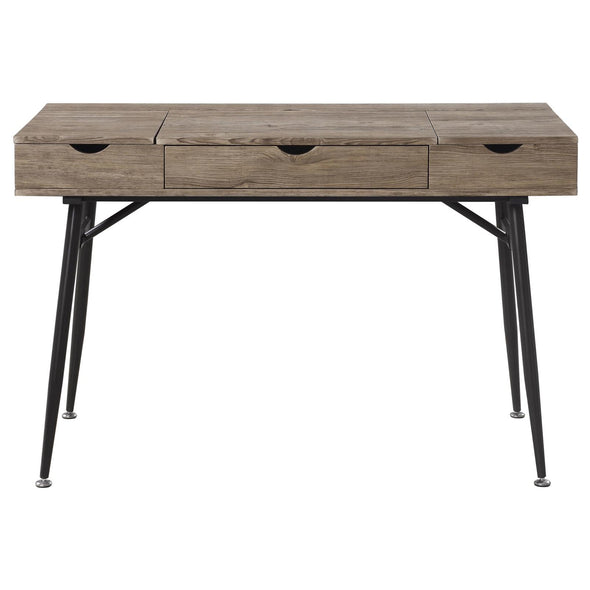 Rafael 1-drawer Writing Desk Rustic Driftwood - 801935 - Luna Furniture