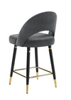 Reyes Arched Back Upholstered Counter Height Stools Grey (Set of 2) - 192549 - Luna Furniture