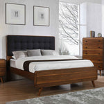 Robyn Queen Bed with Upholstered Headboard Dark Walnut - 205131Q - Luna Furniture