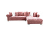 London Pink Velvet RAF Oversized Sectional - Luna Furniture