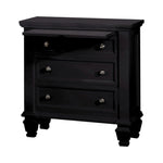 Sandy Beach 3-drawer Nightstand Black - 201322 - Luna Furniture