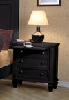 Sandy Beach 3-drawer Nightstand Black - 201322 - Luna Furniture