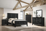 Sandy Beach California King Panel Bed with High Headboard Black - 201321KW - Luna Furniture