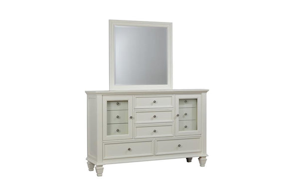Sandy Beach Rectangular Mirror White - 201304 - Luna Furniture