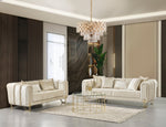Santana Ivory Velvet Living Room Set - SANTANAIVORY-SL - Luna Furniture