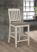 Sarasota Slat Back Counter Height Chairs Grey and Rustic Cream (Set of 2) - 192819 - Luna Furniture