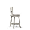 SH1155WHT-24 24" COUNTER SWIVEL STOOL W/WHT FABRIC SEAT, Set of 2 - Luna Furniture