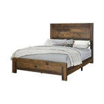 Sidney Eastern King Panel Bed Rustic Pine - 223141KE - Luna Furniture