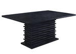 Stanton Rectangle Pedestal Dining Table Black - 102061 - Luna Furniture