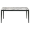 Stevie Rectangular Dining Table with Faux Marble Top - 115111WG - Luna Furniture