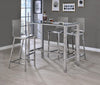 Tolbert Bar Table with Glass Top Chrome - 104873 - Luna Furniture