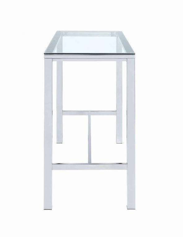 Tolbert Bar Table with Glass Top Chrome - 104873 - Luna Furniture