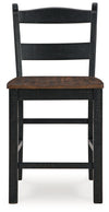 Valebeck Black/Brown Counter Height Barstool, Set of 2 - D546-724 - Luna Furniture