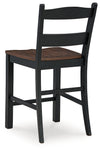 Valebeck Black/Brown Counter Height Barstool, Set of 2 - D546-724 - Luna Furniture