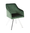 Veena Channeled Back Swivel Dining Chair Green - 193372GRN - Luna Furniture