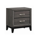 Watson 2-drawer Nightstand Grey Oak and Black - 212422 - Luna Furniture