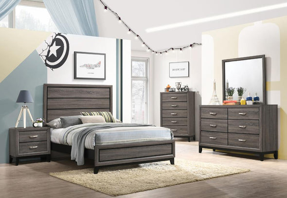 Watson Full Panel Bed Grey Oak - 212421F - Luna Furniture