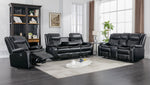 Weston Black - 3PC Reclining Living Room Set - Weston Black - Luna Furniture